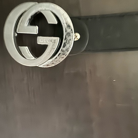 Gucci Black Double G Leather Belt - Picture 3 of 4